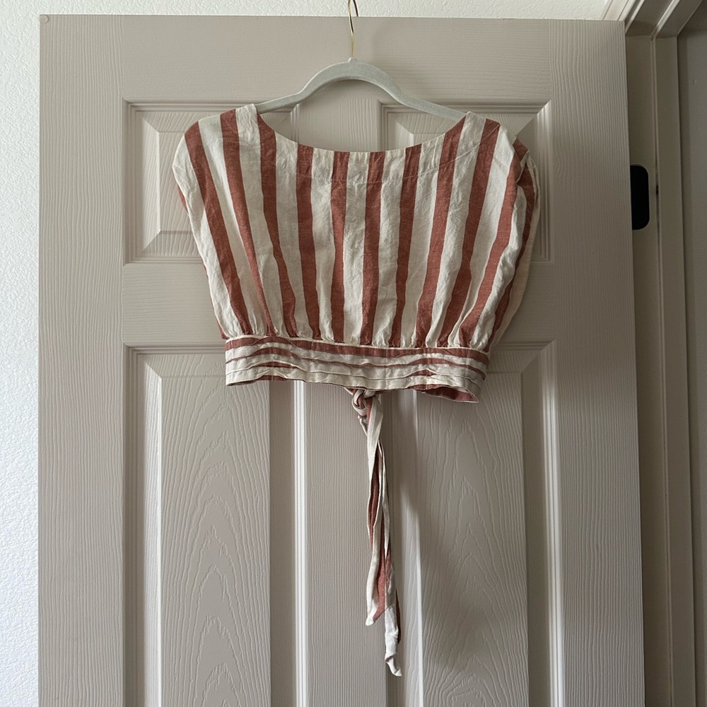Free People Striped Maxi Skirt Set in Cream and Rust - Picture 4 of 7